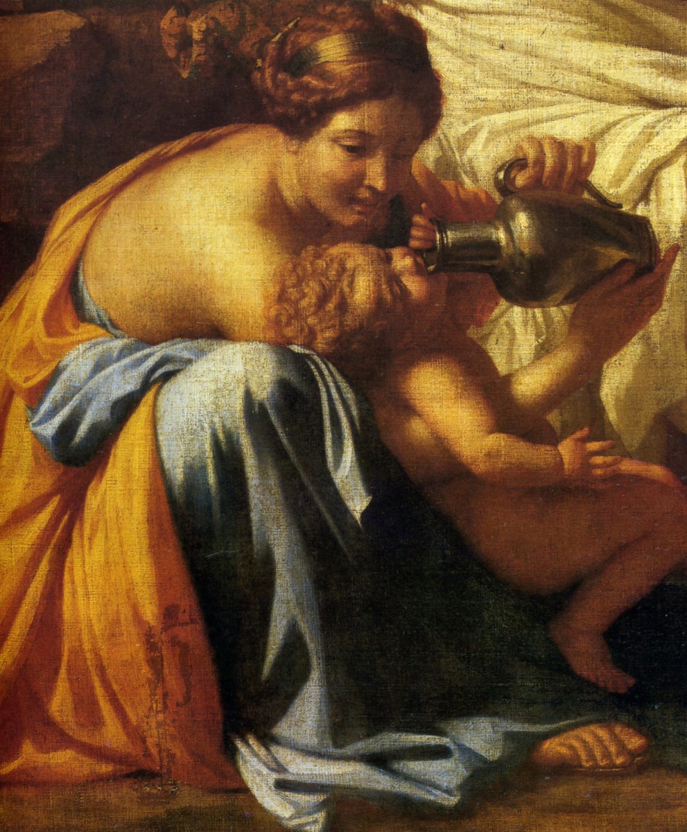 1638 1640  Nicolas Poussin La nourriture de Jupiter Detail Jupiter detail .jpg